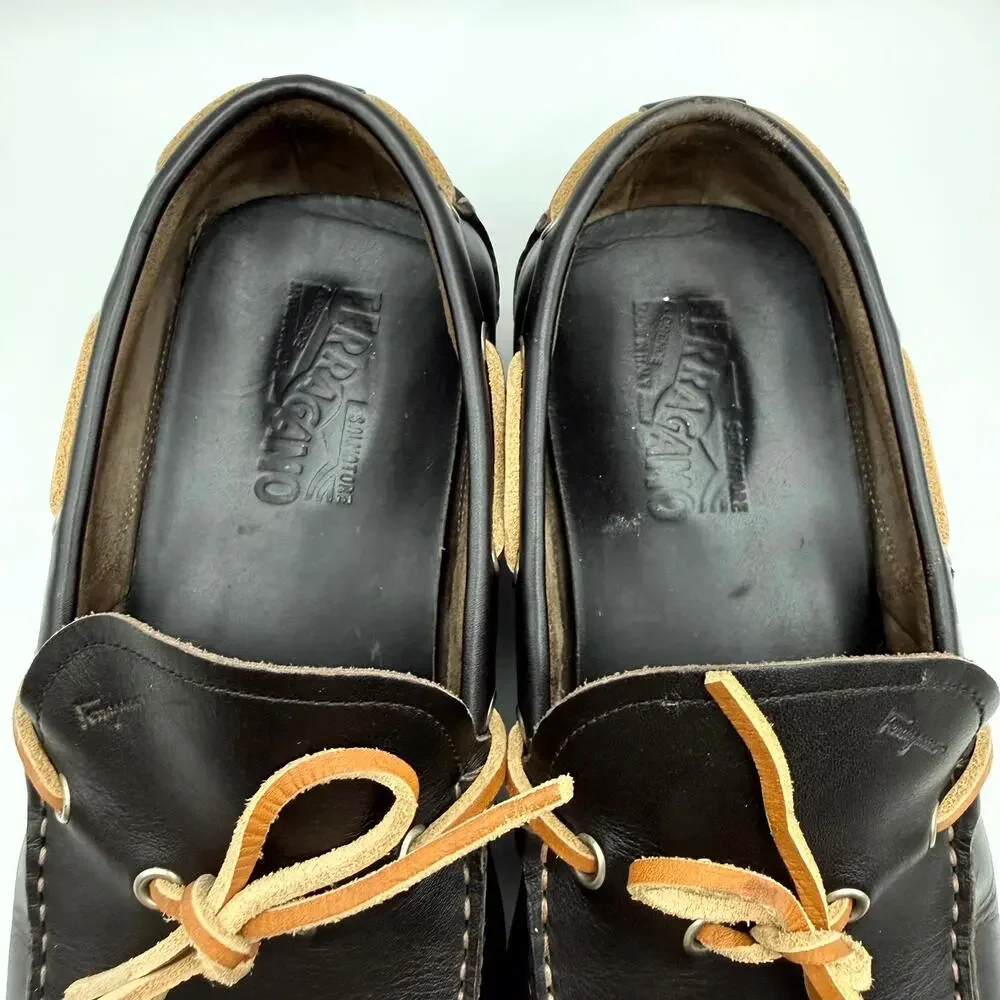 Salvatore Ferragamo Men's leather Loafer Dark Brown Size  9 1/2